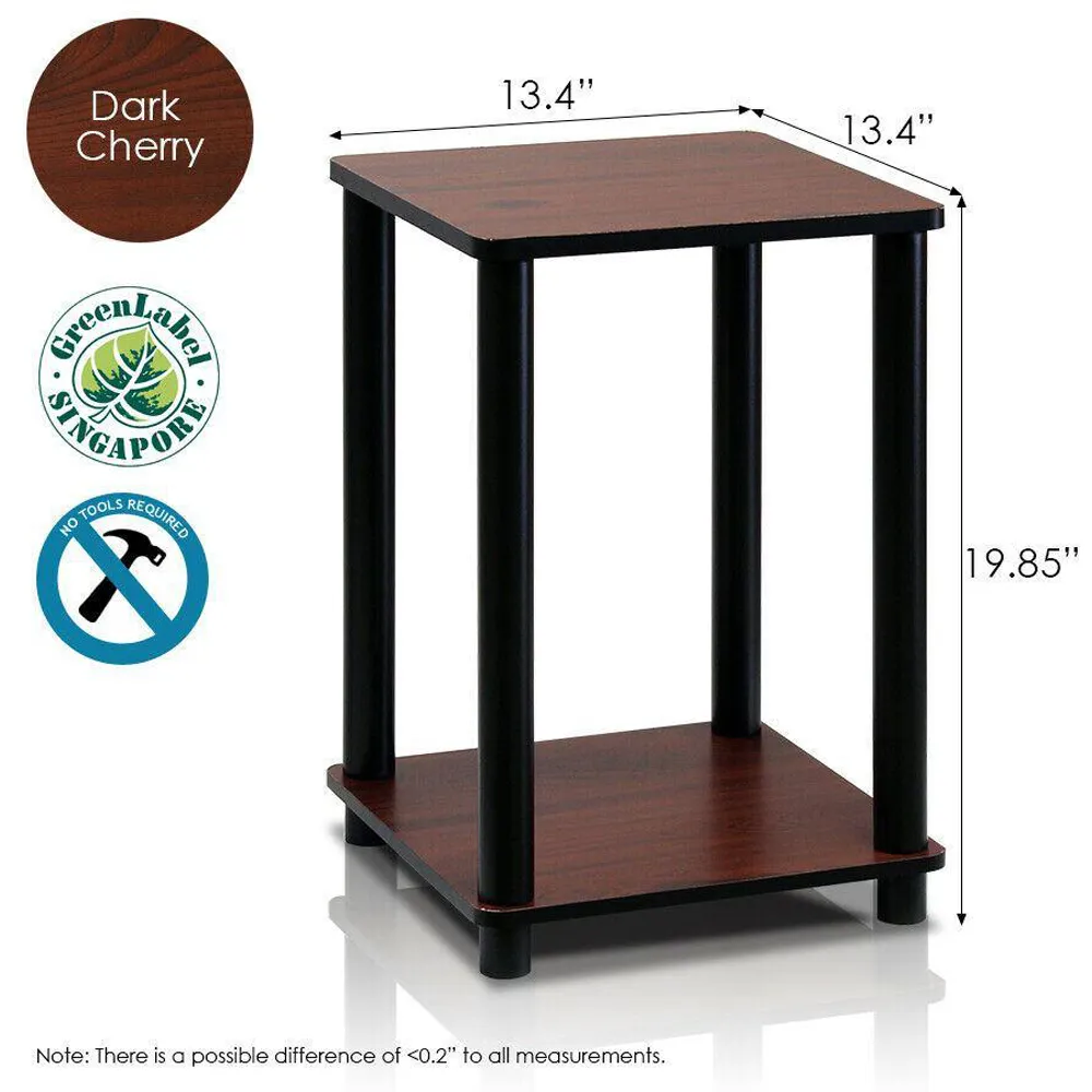 Single Shelf Turn-N-Tube End Table - Dark Cherry, Wood