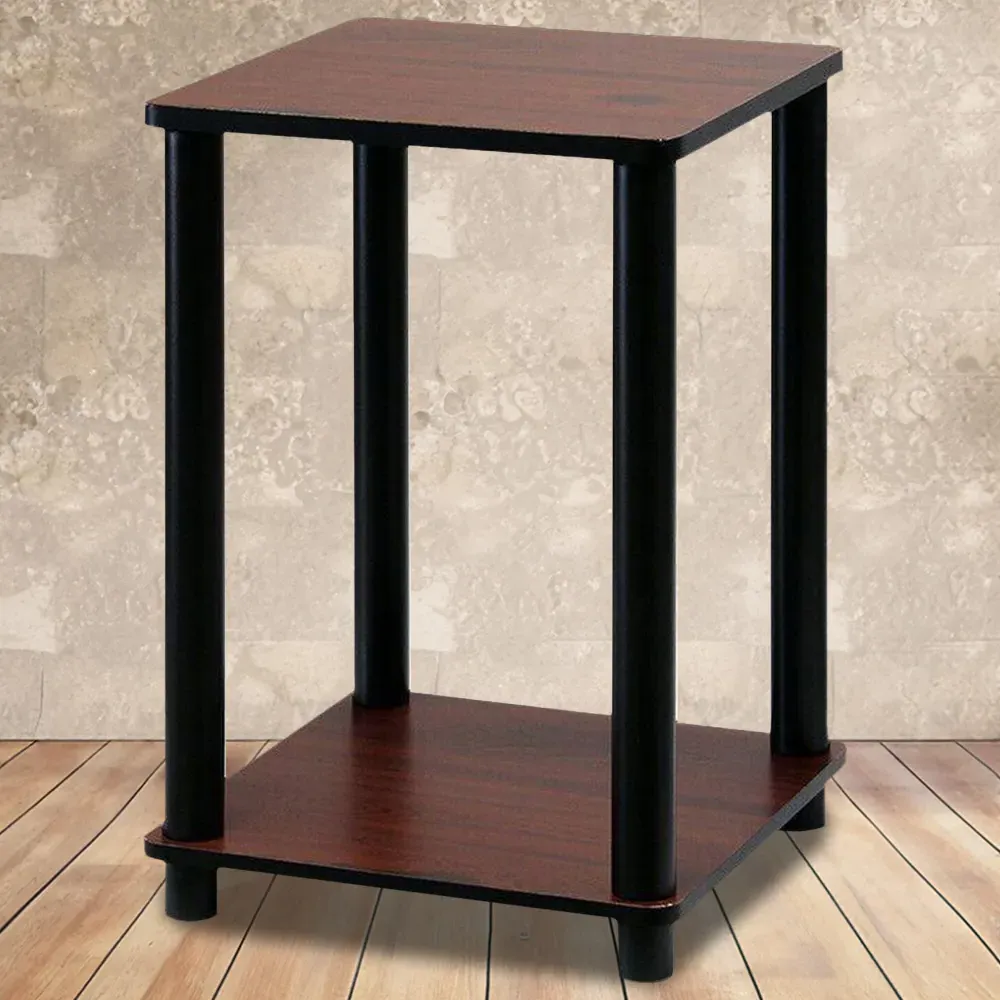 Single Shelf Turn-N-Tube End Table - Dark Cherry, Wood image