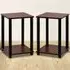 Single Shelf Turn-N-Tube End Table Set of 2 - Dark Cherry, Wood
