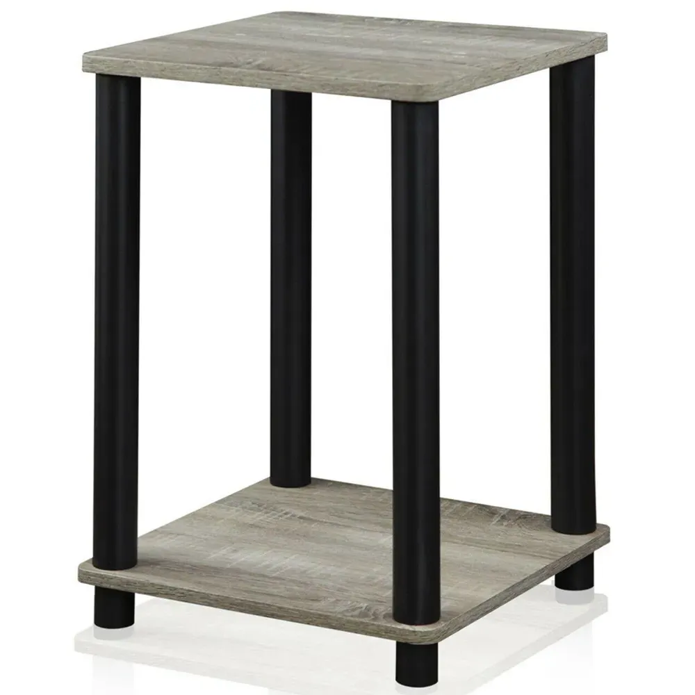 Single Shelf Turn-N-Tube Haydn End Table - Grey, French Oak
