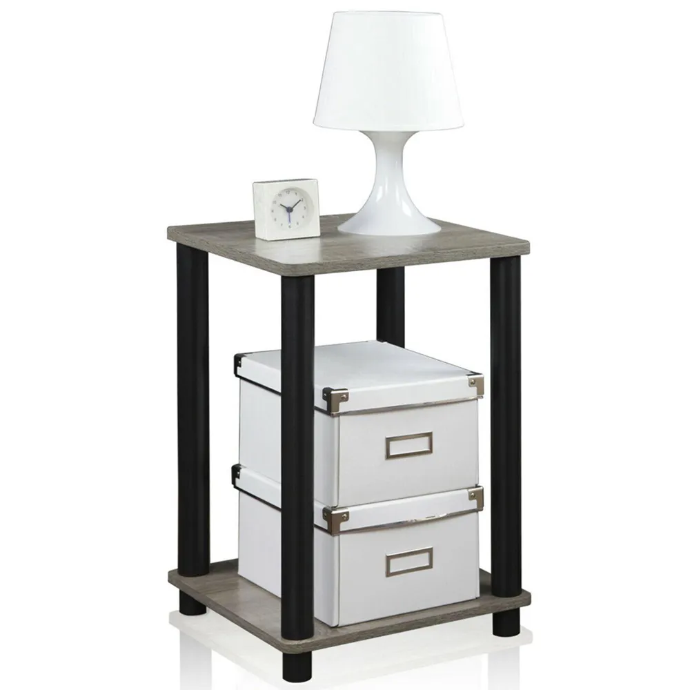 Single Shelf Turn-N-Tube Haydn End Table - Grey, French Oak