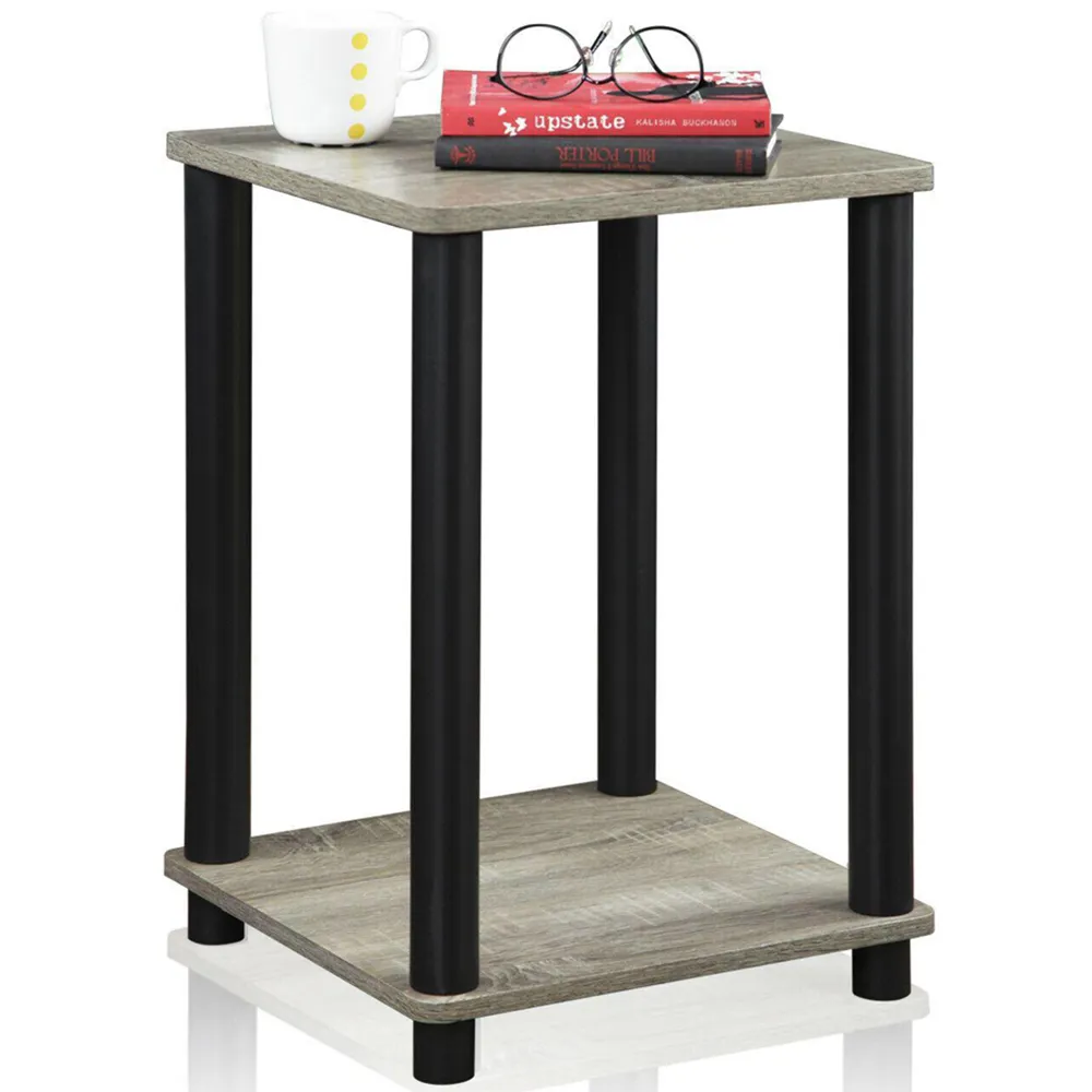 Single Shelf Turn-N-Tube Haydn End Table - Grey, French Oak