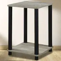 Single Shelf Turn-N-Tube Haydn End Table - Grey, French Oak