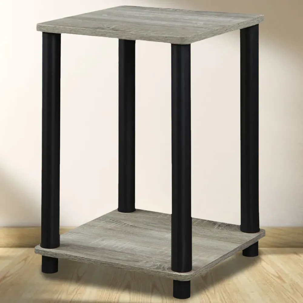 Single Shelf Turn-N-Tube Haydn End Table - Grey, French Oak image