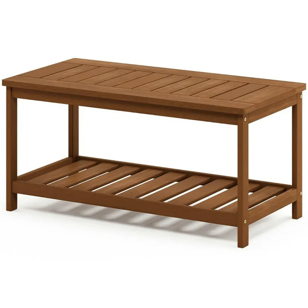 Tioman Single Shelf Coffee Table - Brown, Hardwood
