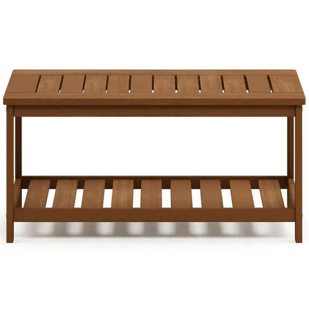 Tioman Single Shelf Coffee Table - Brown, Hardwood