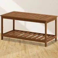 Tioman Single Shelf Coffee Table - Brown, Hardwood