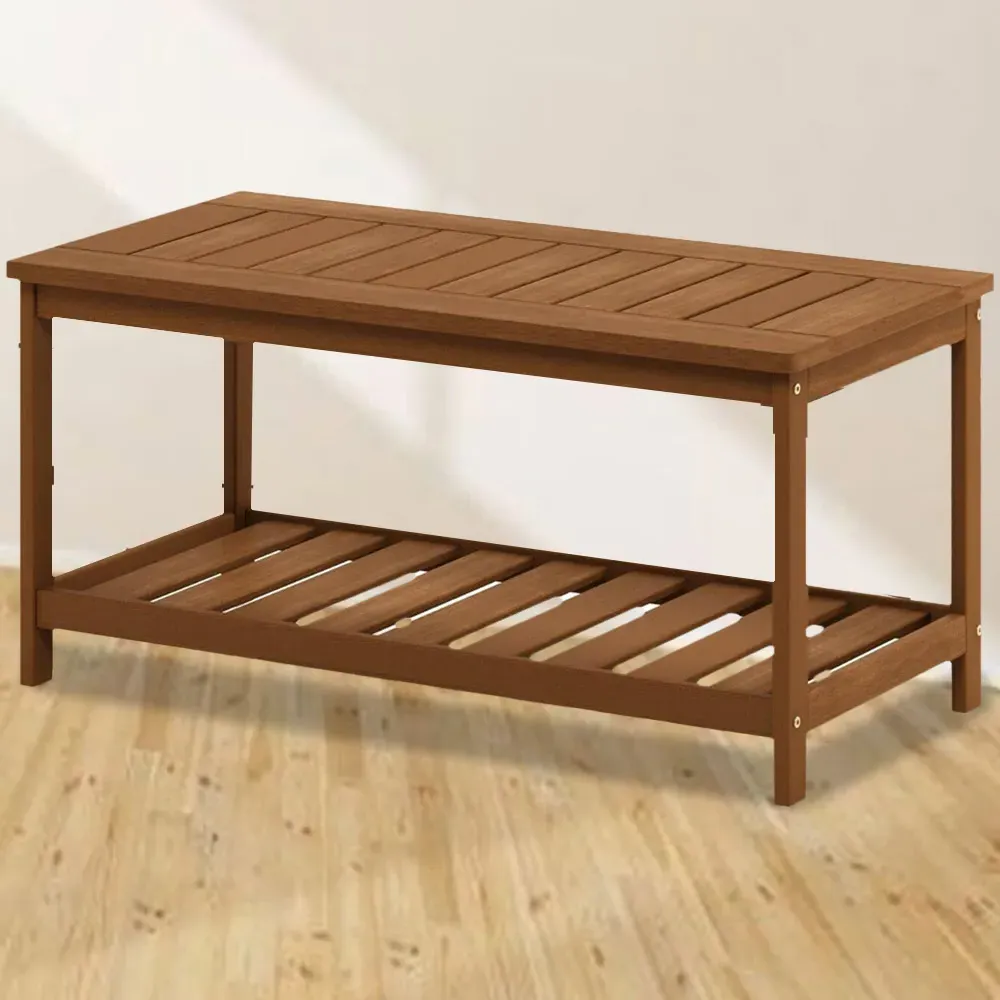 Tioman Single Shelf Coffee Table - Brown, Hardwood