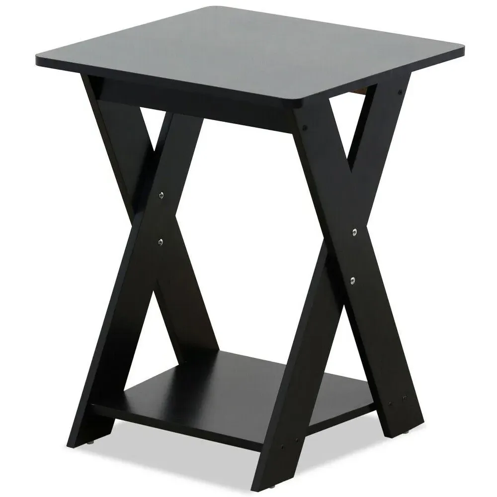 Walplus Criss Cross End Table - Espresso