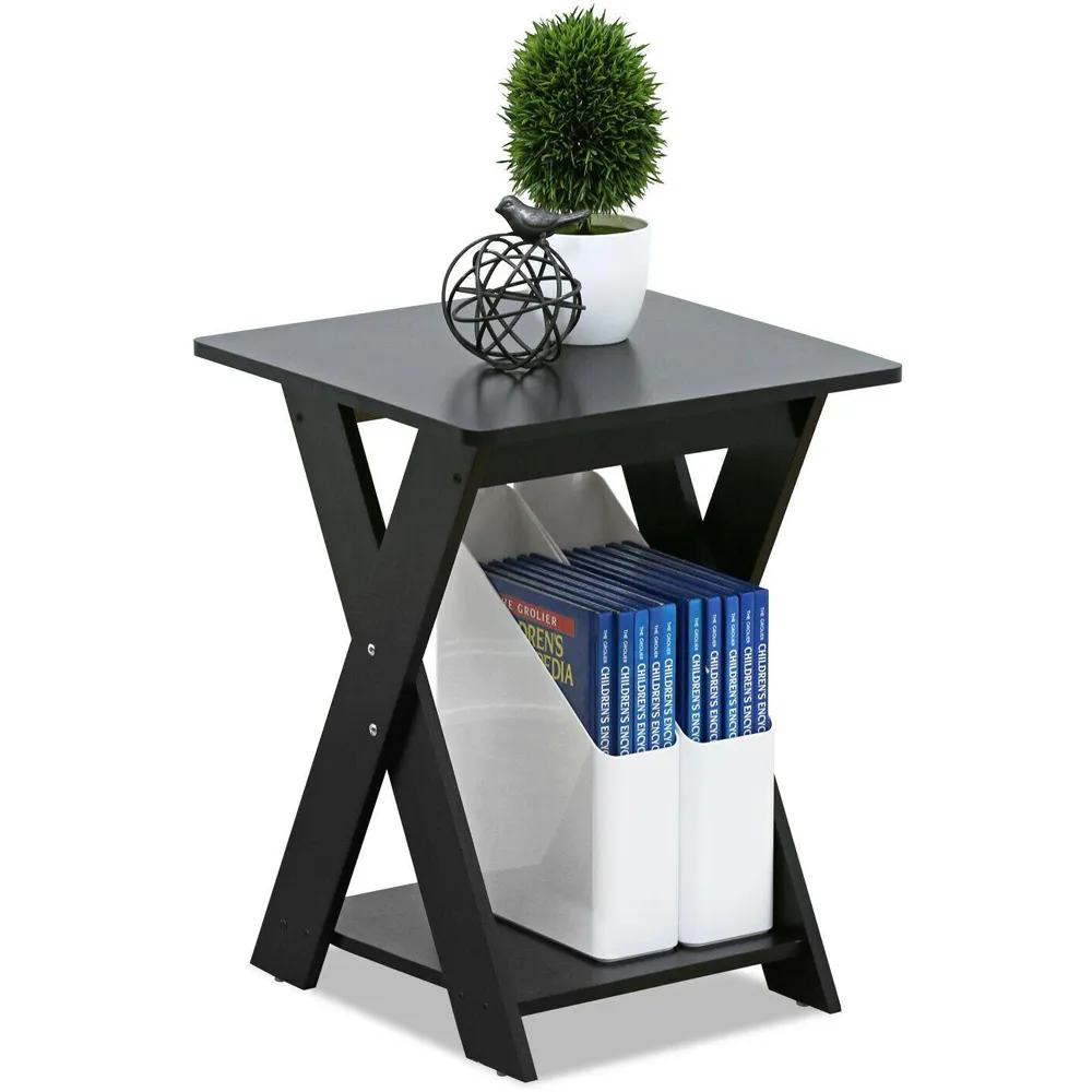 Walplus Criss Cross End Table - Espresso