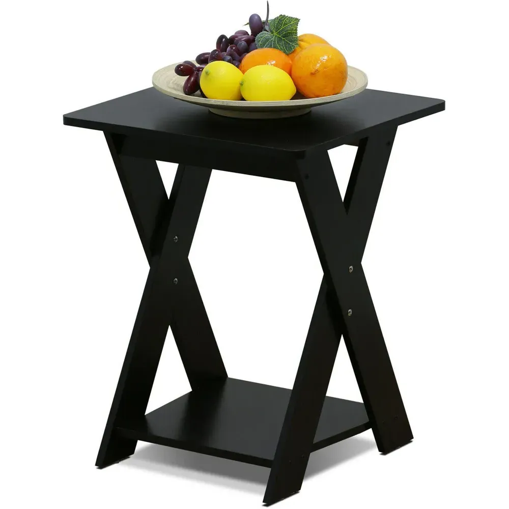 Walplus Criss Cross End Table - Espresso