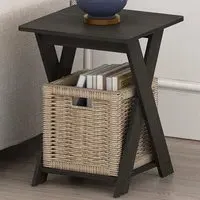 Walplus Criss Cross End Table - Espresso