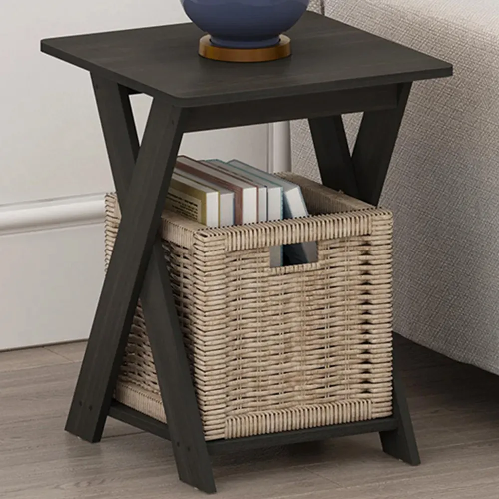 Walplus Criss Cross End Table - Espresso image