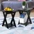 Walplus Criss Cross End Table Set of 2 - Espresso