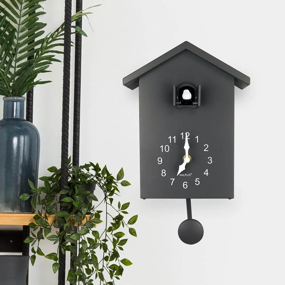 Walplus Cuckoo Window Clock with Removable Pendulum - Grey