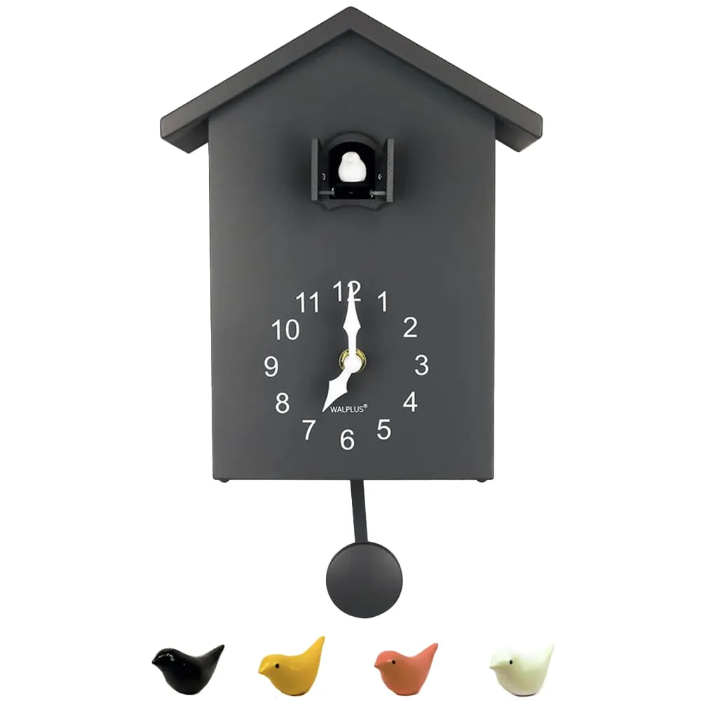 Walplus Cuckoo Window Clock with Removable Pendulum - Grey image