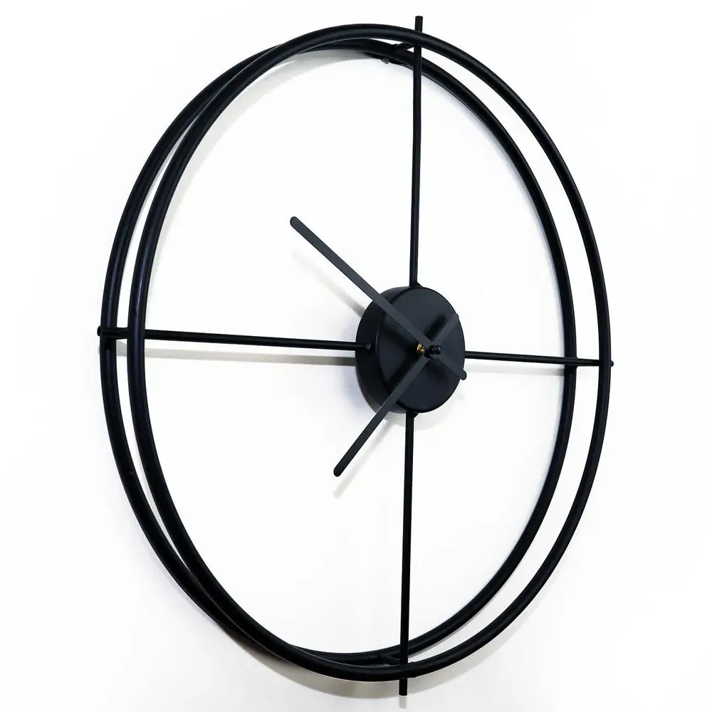 Walplus Larrys Round Wall Clock 50cm - Black