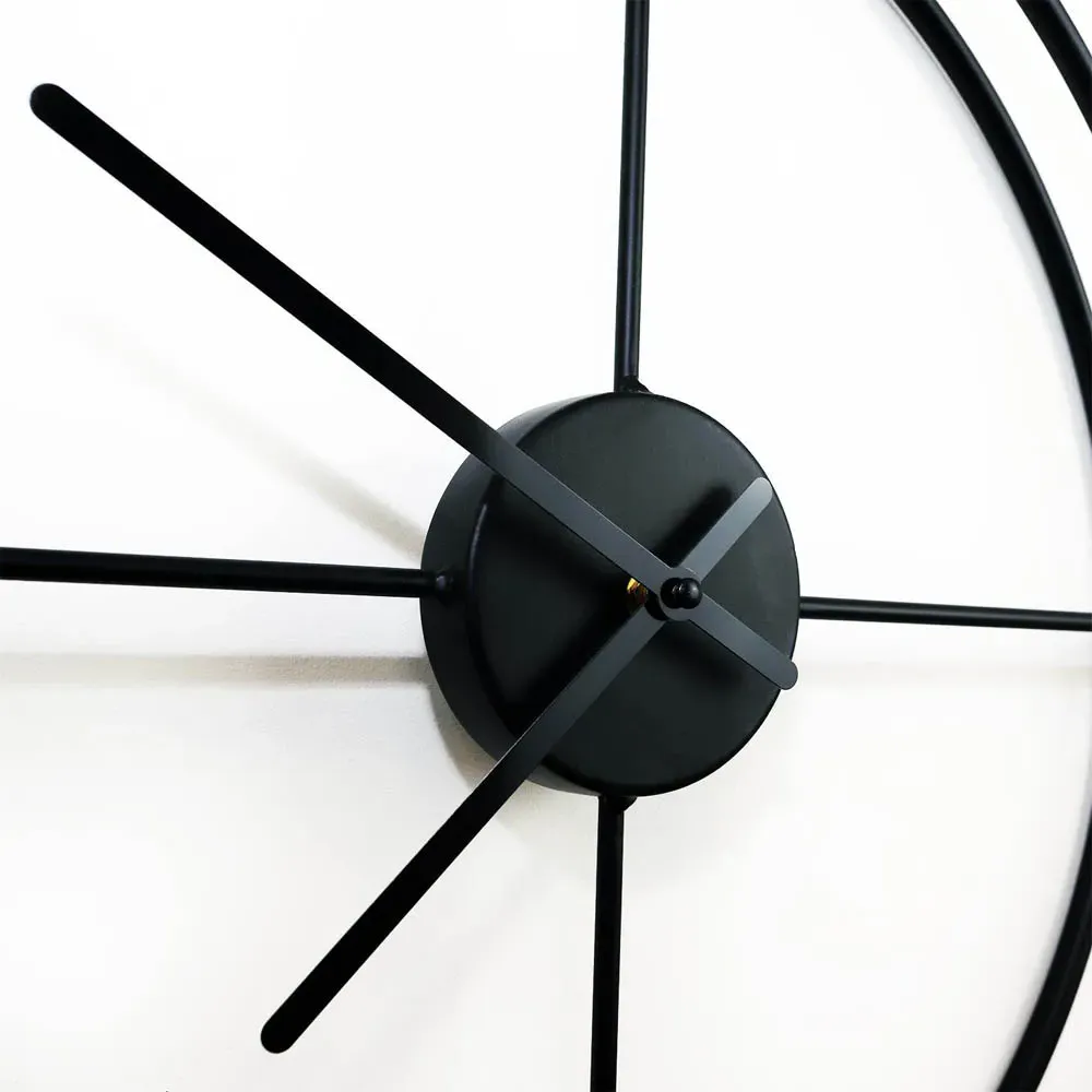 Walplus Larrys Round Wall Clock 50cm - Black