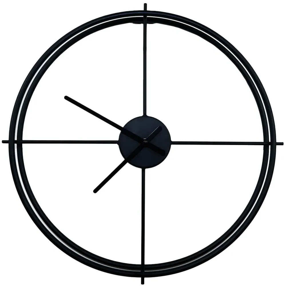 Walplus Larrys Round Wall Clock 50cm - Black image