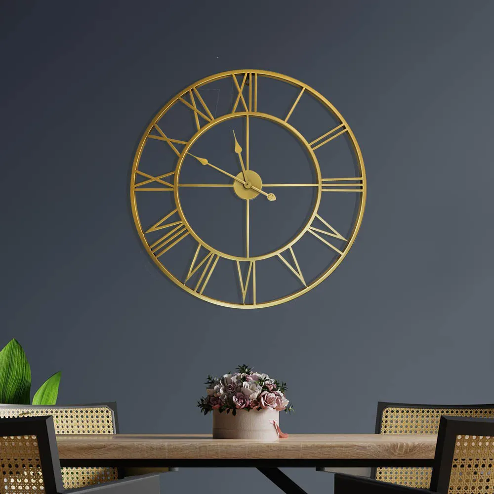 Walplus Round Wall Clock - Gold
