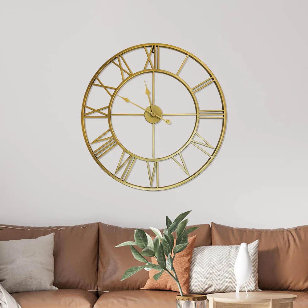 Walplus Round Wall Clock - Gold