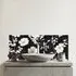 Black and White Floral Glass Bathroom Splashback - Multi