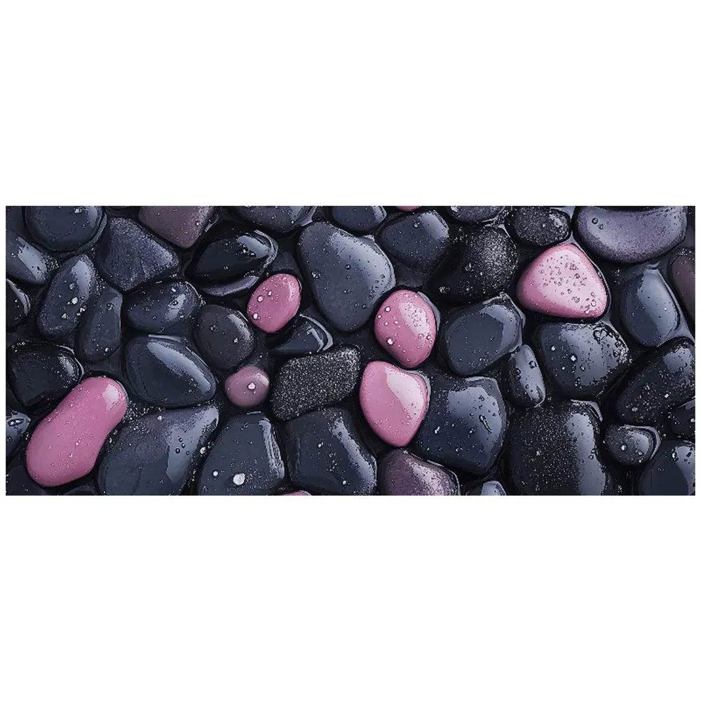 Blush and Charcoal Pebbles Bathroom Splashback - Multi