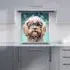 Cavapoo Dog with Glasses Kitchen Splashback - Multi, Glass