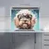 Cavapoo Dog with Glasses Kitchen Splashback - Multi, Glass