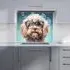 Cavapoo Dog with Glasses Kitchen Splashback - Multi, Glass