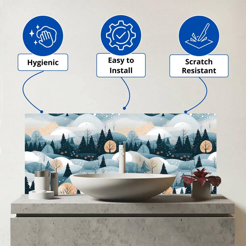 Christmas Scene Bathroom Splashback - Multi