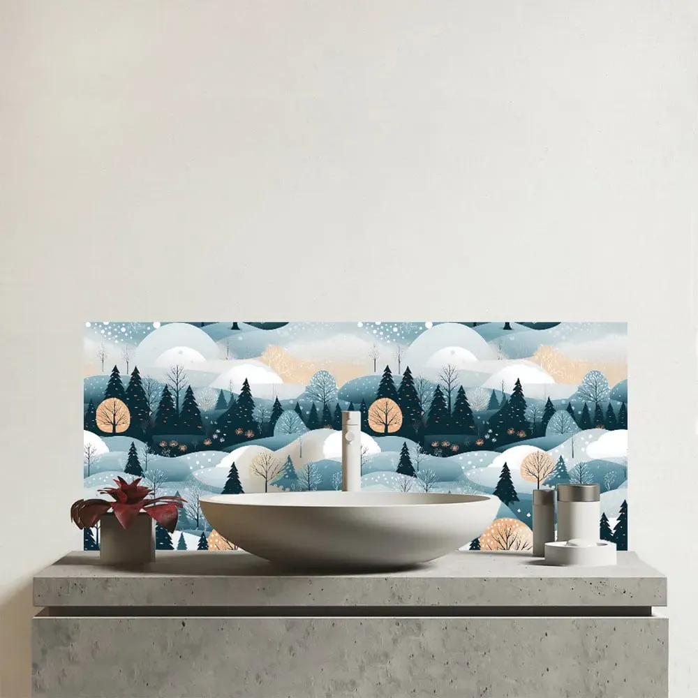 Christmas Scene Bathroom Splashback - Multi image