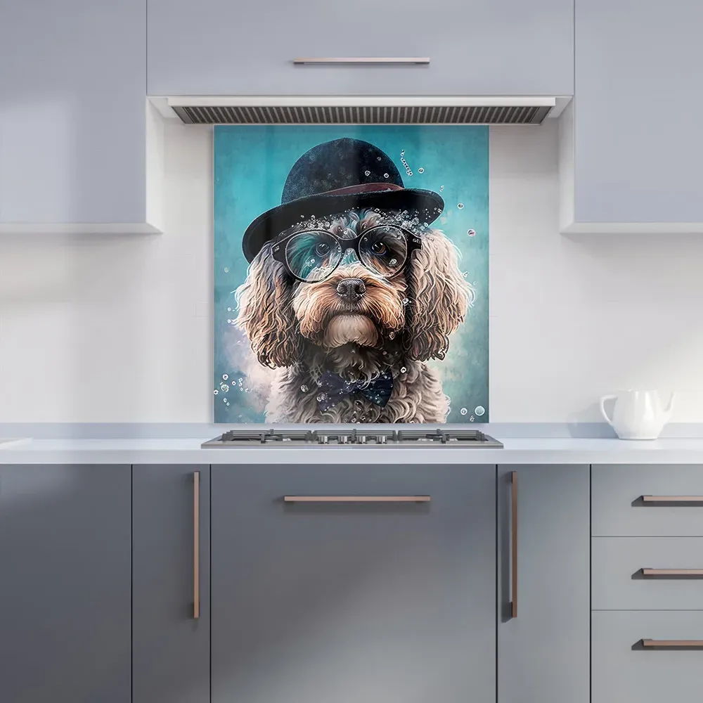 Cockapoo Dog Splashart Glass Kitchen Splashback - Multi