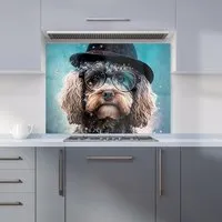 Cockapoo Dog Splashart Glass Kitchen Splashback - Multi