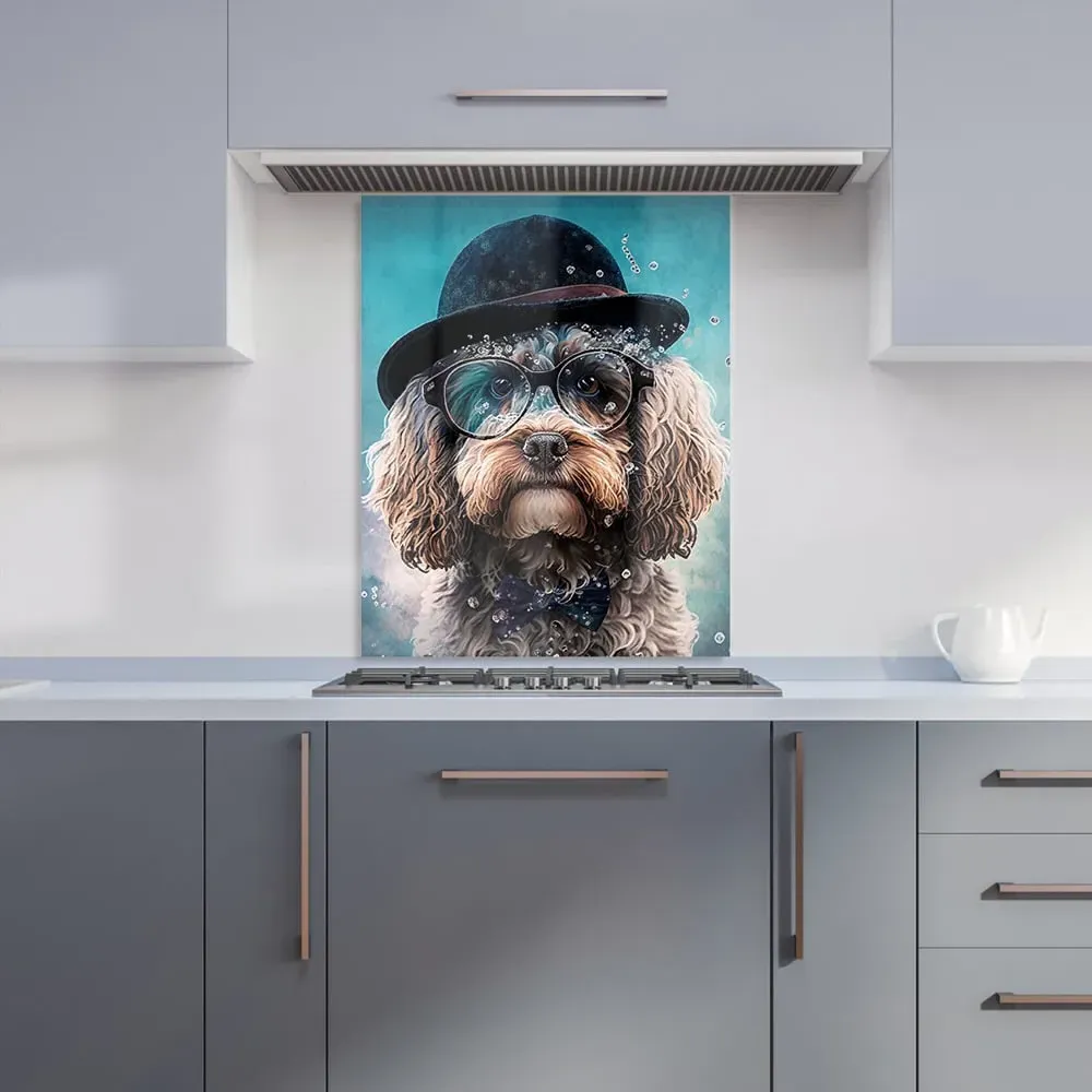 Cockapoo Dog Splashart Glass Kitchen Splashback - Multi
