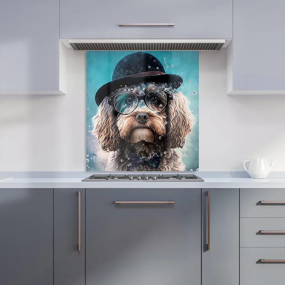 Cockapoo Dog Splashart Glass Kitchen Splashback - Multi