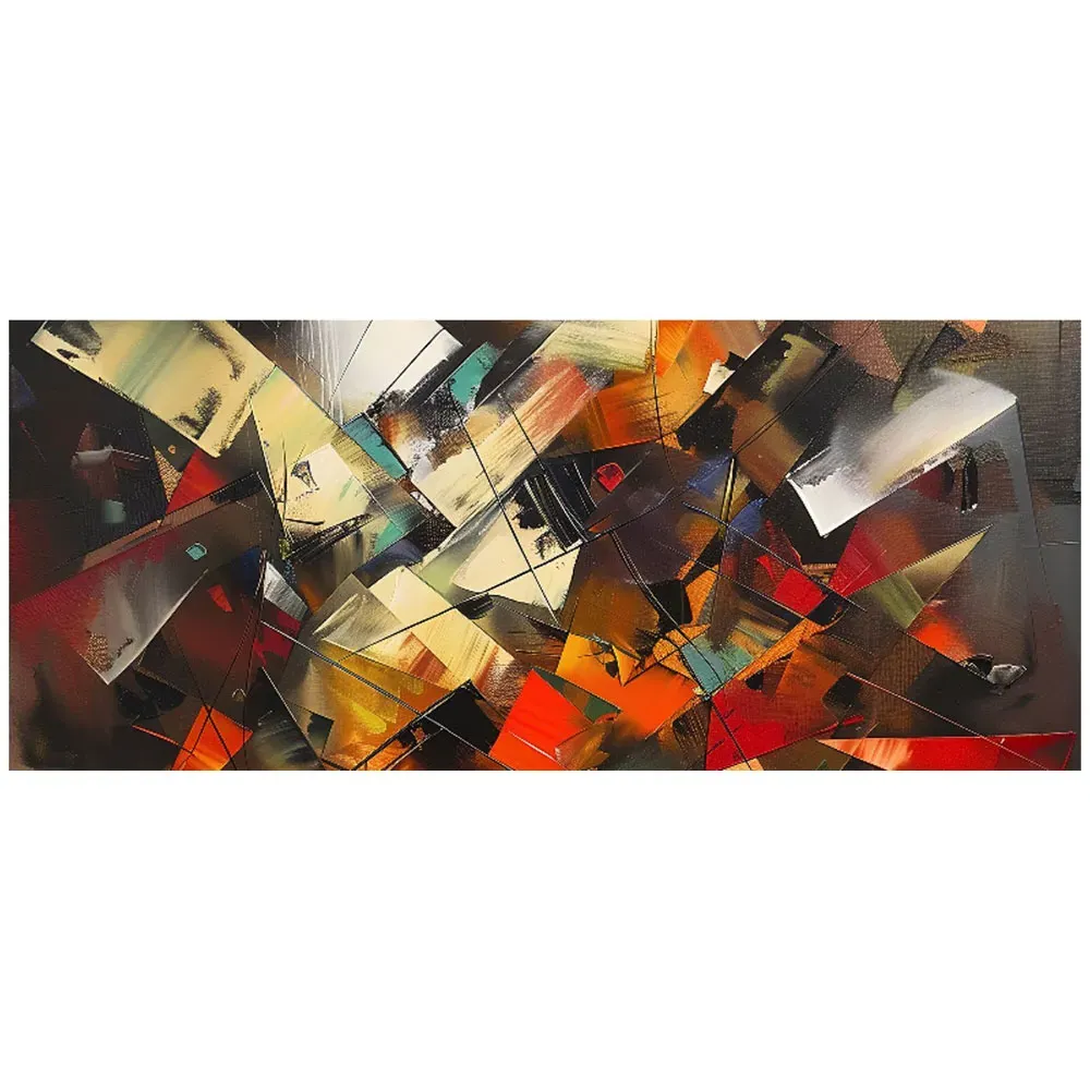 Dynamic Chaos Energy Unleashed Glass Bathroom Splashback - Multi