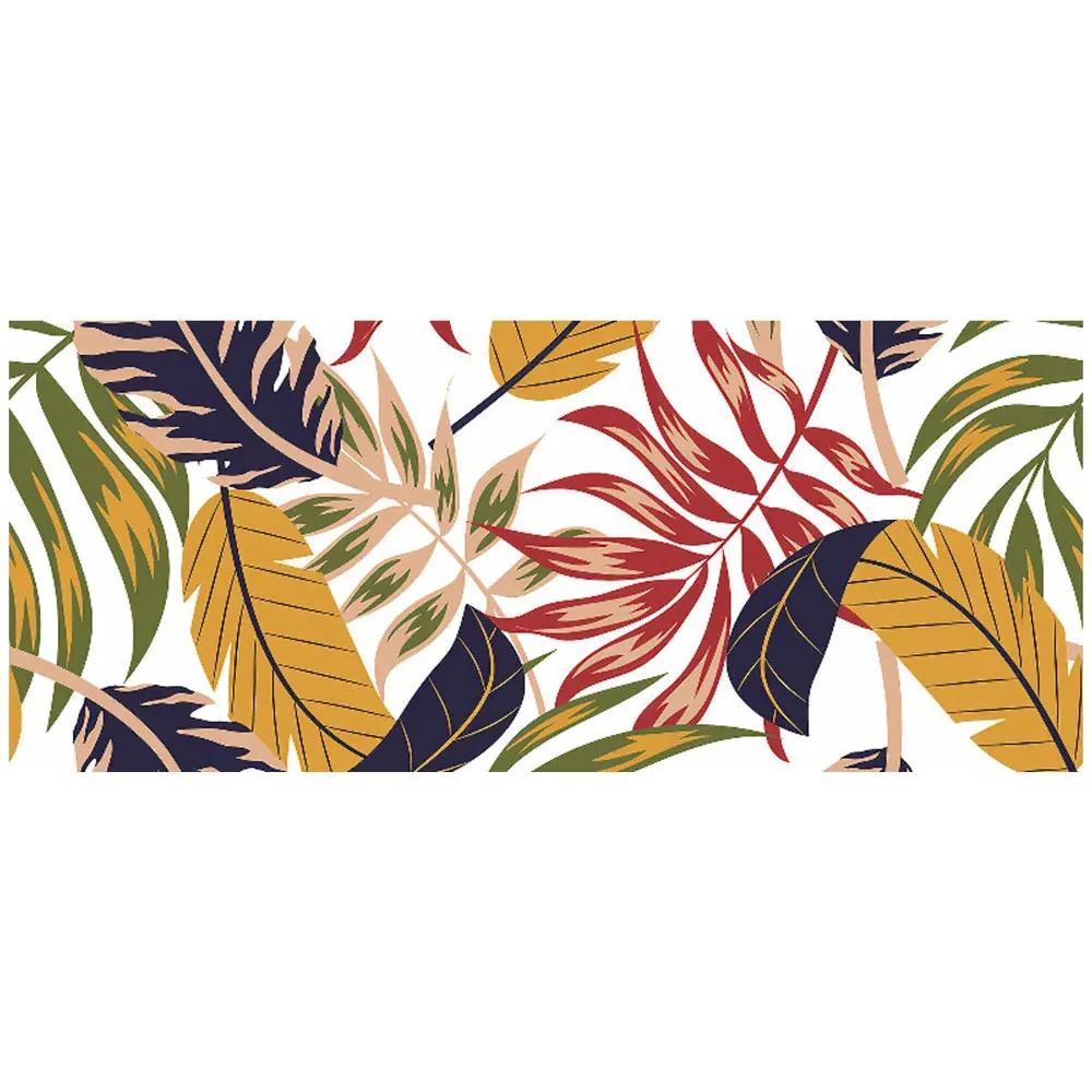 Hawaiian Jungle Leaves Glass Bathroom Splashback - Multi