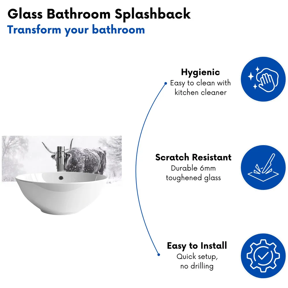 Highland Cow Bathroom Splashback - Multi