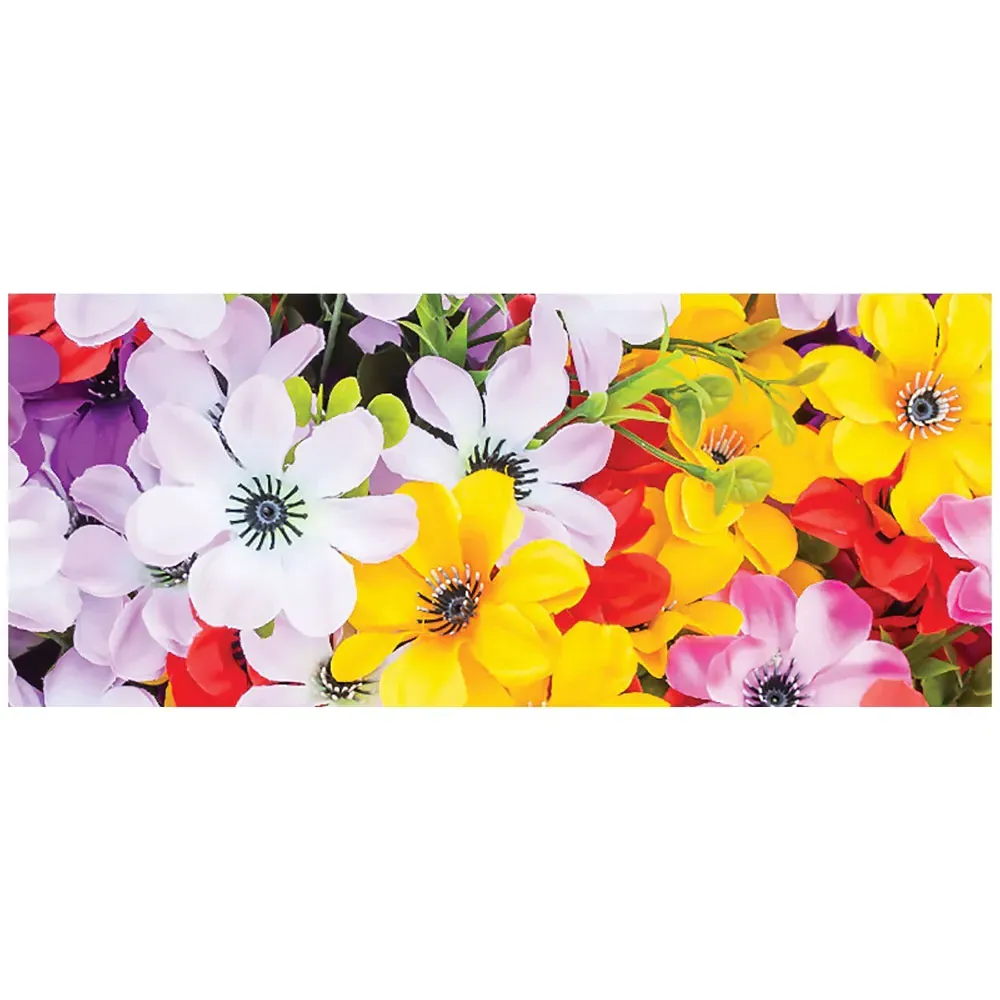 Spring Flowers Glass Bathroom Splashback - Multi