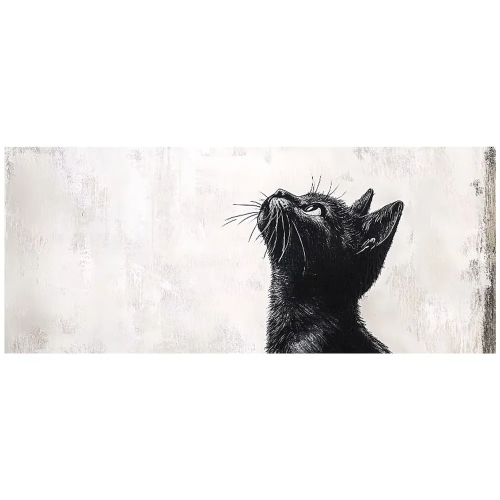 Thoughtful Banksy Inspired Cat Glass Bathroom Splashback - Multi