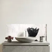 Thoughtful Banksy Inspired Cat Glass Bathroom Splashback - Multi