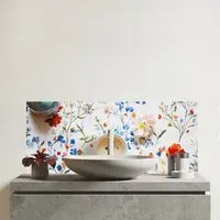 Time for Tea Glass Bathroom Splashback 25 x 60cm - Multi