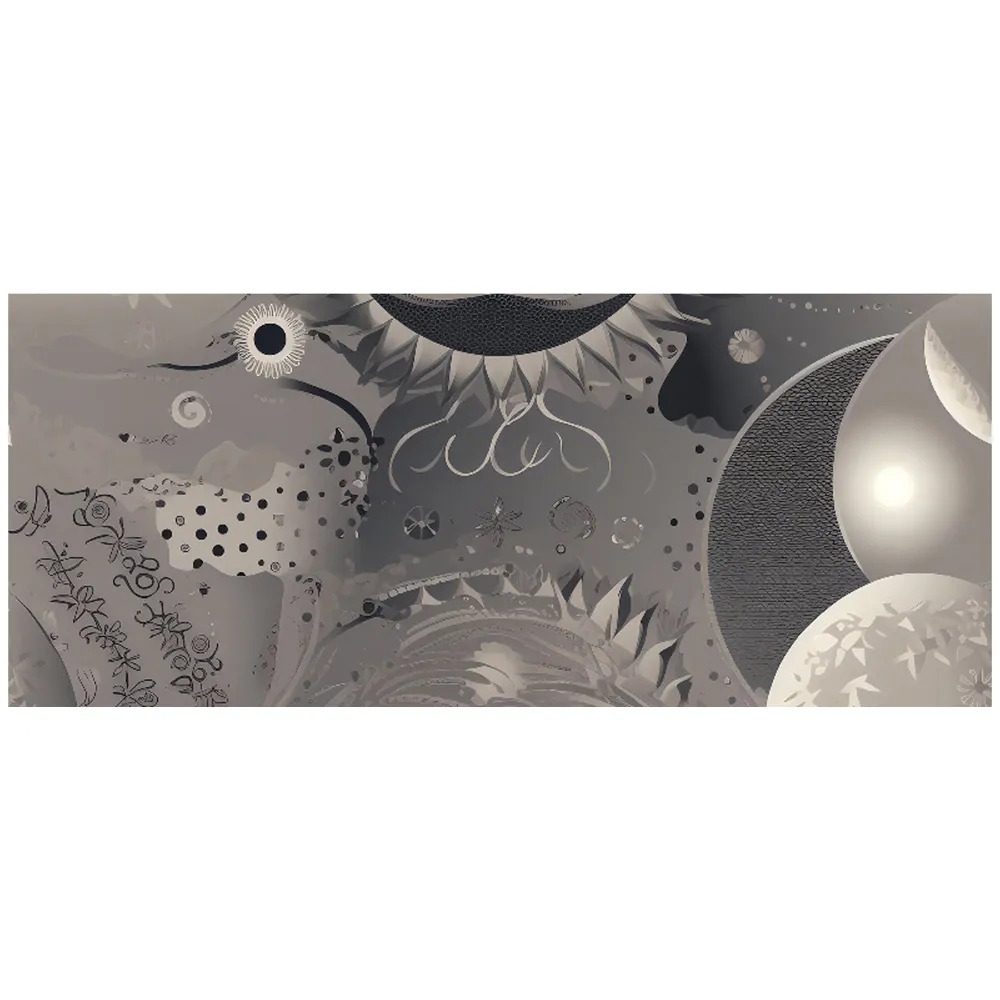 Warren Reed Abstract Moon Shapes Glass Bathroom Splashback - Multi