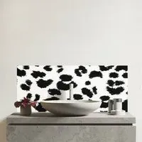 Warren Reed Black Leopard Print Glass Bathroom Splashback - Multi