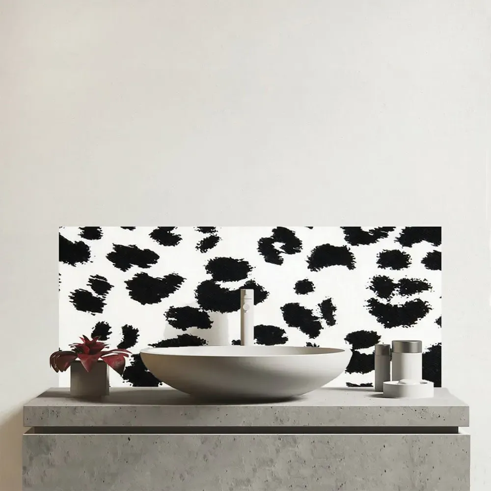 Warren Reed Black Leopard Print Glass Bathroom Splashback - Multi image