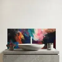 Warren Reed Cosmic Fusion Glass Bathroom Splashback - Multi