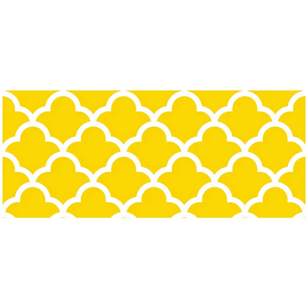 Warren Reed Geometric Quatrefoil Glass Bathroom Splashback - Multi