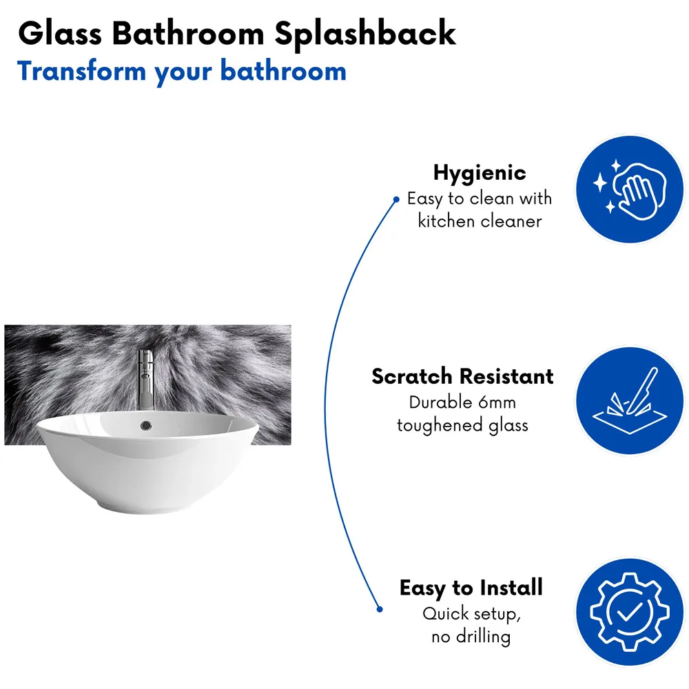 Warren Reed Silver Tabby Cat Print Bathroom Splashback - Multi