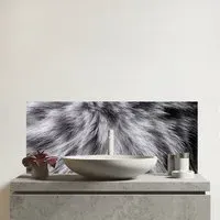 Warren Reed Silver Tabby Cat Print Bathroom Splashback - Multi